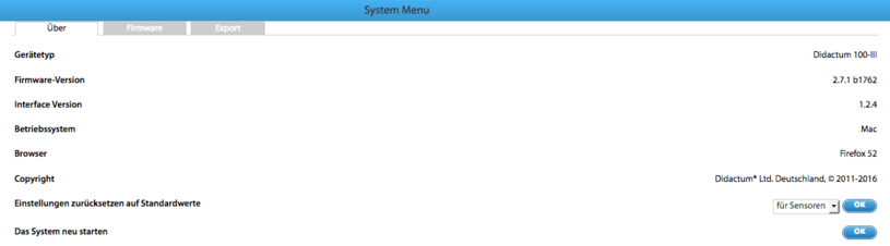 Im WebGUI des IT Überwachungssystems können Sie ebenfalls die Werkseinstellungen wiederherstellen.